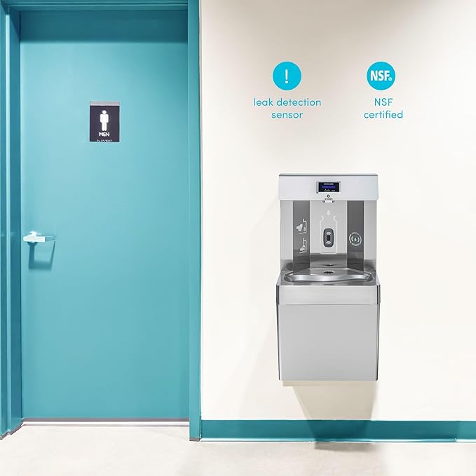 Avalon Wall Mounted Water Fountain with Bottle Filling Station, High Capacity Cooling, Sensor Dispensing, Self Cleaning, Digital Bottle Counter Display, Dual Filtration, ADA Compliant