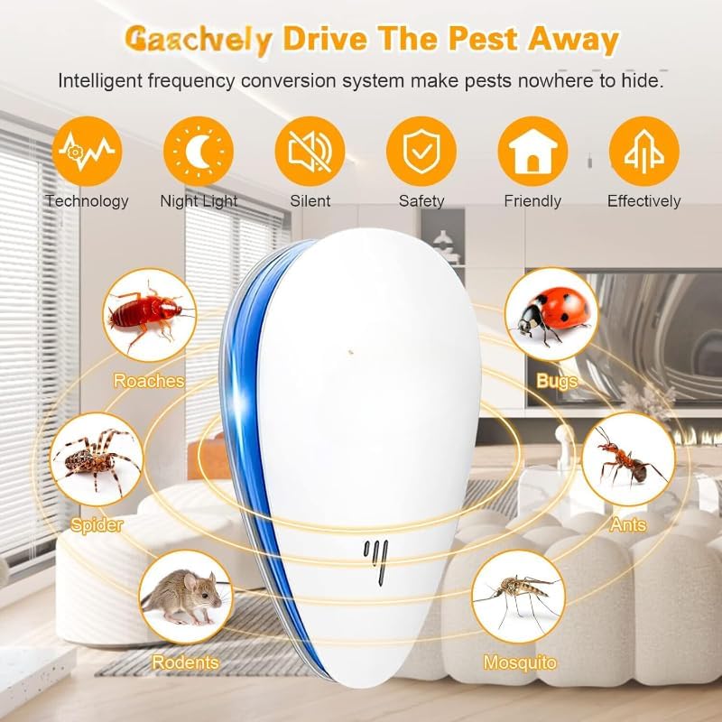 Mice Repellent Indoor, Rodent Roach Spider Insect Repellent, Pest Control Plug in, Insect Repellent for Bugs Insects Roaches Mice Spiders Rodents Mosquitoes