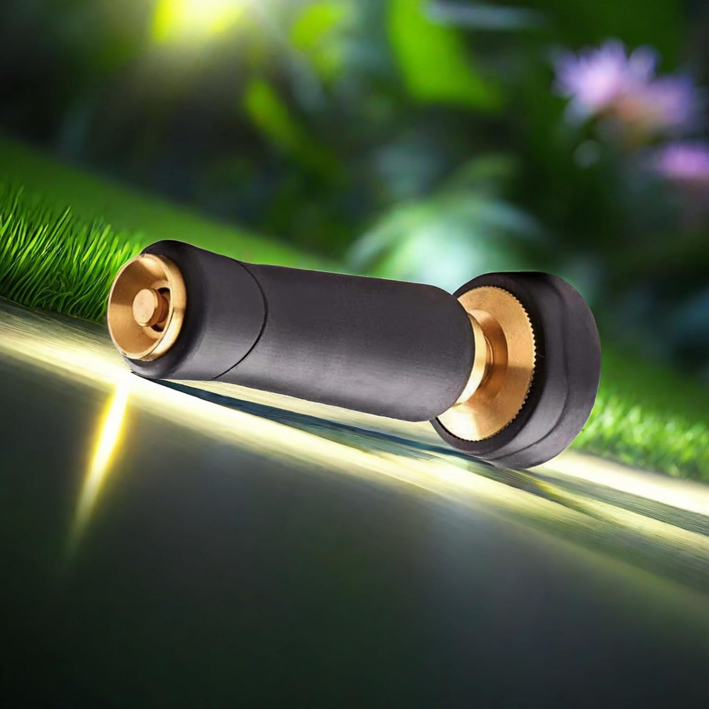 Brass Hose Nozzle, Adjustable Twist hose Sprayer, Jet Sweeper Nozzle for Hand Watering Plants and Lawn, Car Washing, Patio and Pet