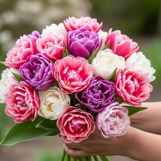 10 Tulip Bulbs for Fall Planting Bulk, Tulip Bulb, Perennial Flower Bulbs for Garden Growing, Tulip Bulbs Bulk (Double Mix)