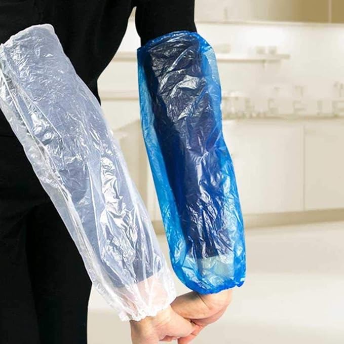 Disposable Arm Sleeves Covers, 100pcs Waterproof PE Oversleeves Covers
