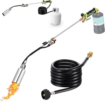 Weed Torch, Propane Torch Weed Burner with 10 ft Hose, 1800,000 BTU, Flame Weeder with Flame Control for Weeding, Snow Melting