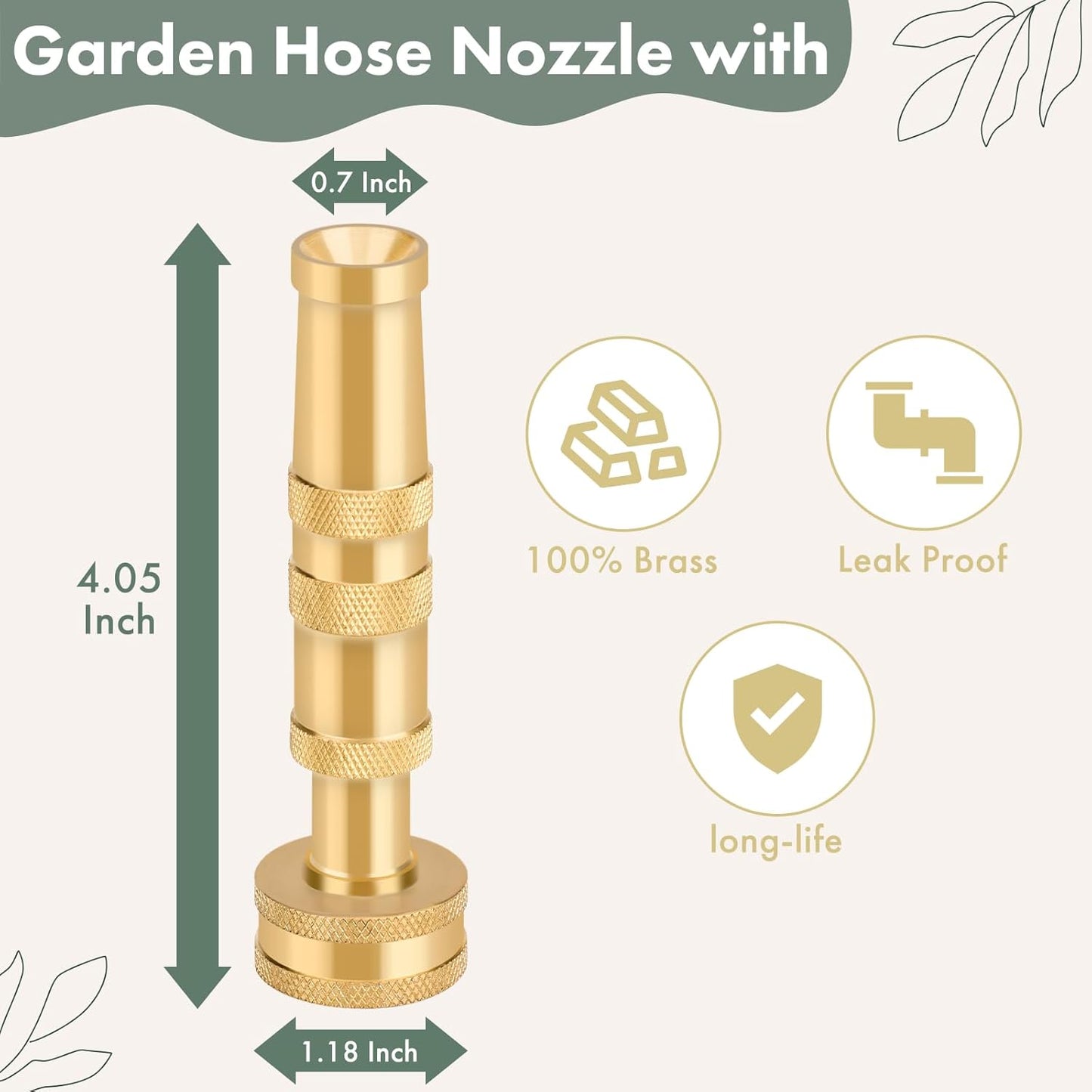 Twinkle Star High Pressure Hose Nozzle,Garden Hose Nozzle, 3/4” GHT Hose Sprayer Nozzle for Car Wash, Extra 6 Rubber Washers, 1 Pack