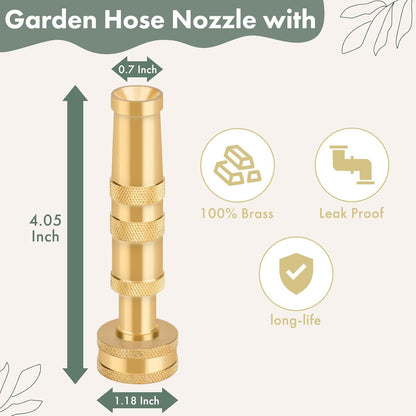 Twinkle Star High Pressure Hose Nozzle,Garden Hose Nozzle, 3/4” GHT Hose Sprayer Nozzle for Car Wash, Extra 6 Rubber Washers, 1 Pack