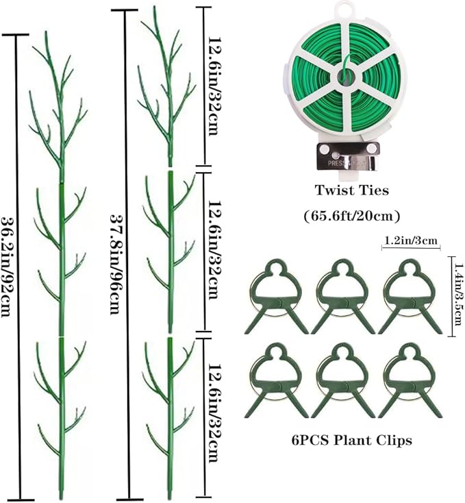 Monstera Plant Support Stakes, 8 Pack Stackable Garden Trellis Climbing Plant Support Structures with Extension Poles for Indoor Outdoor Potted (39.4''- 8 Pack)