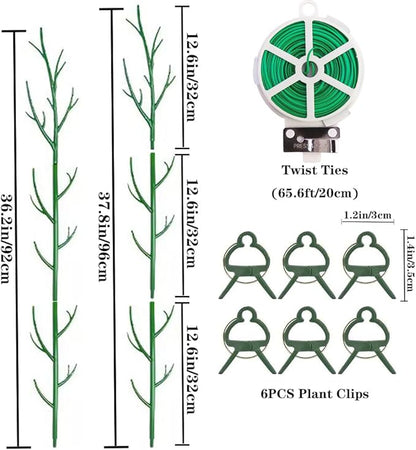Monstera Plant Support Stakes, 8 Pack Stackable Garden Trellis Climbing Plant Support Structures with Extension Poles for Indoor Outdoor Potted (39.4''- 8 Pack)