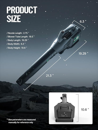 Leaf Blower Cordless, 40V 600CFM &180MPH Electric Leaf Blower with 5.0Ah Battery, Fast Charger and Extension Tube for Blowing Leaves Snow for Yard Garden Lawn Care, Grey