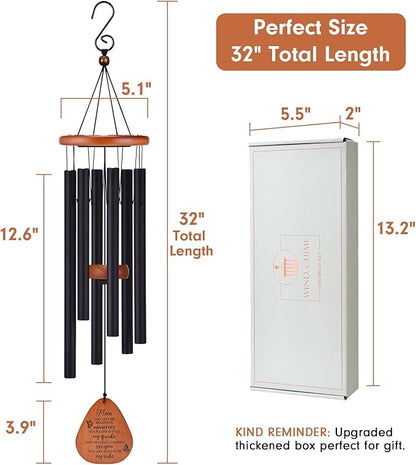 Memorial Sympathy Gifts for Loss of Mom, 32" Memorial Wind Chimes for Loss of Mother Sympathy Gift, Bereavement Gift for Loss of Mother, Windchimes in Memory of Mom Gifts