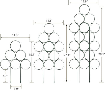 Trellis for Potted Plant Trellis Indoor, Stackable Indoor Trellis for Climbing Plants Support, 3 Pack Small Metal House Plant Trellis for Garden Vines, Flower and Christmas Tree