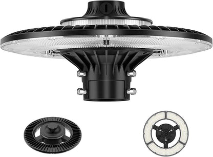 60W LED Post Top Light with Photocell, 8400 lumens 5000K Circular Area Pole Lights, IP65 Waterproof Outdoor Post Light Fixtures for Garden Yard Street Parking Lot Lighting UL Listed, AC100-277V