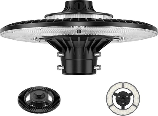 80W LED Post Top Light with Photocell, 11200 lumens 5000K Circular Area Pole Lights, IP65 Waterproof Outdoor Post Light Fixtures for Garden Yard Street Parking Lot Lighting UL Listed, AC100-277V