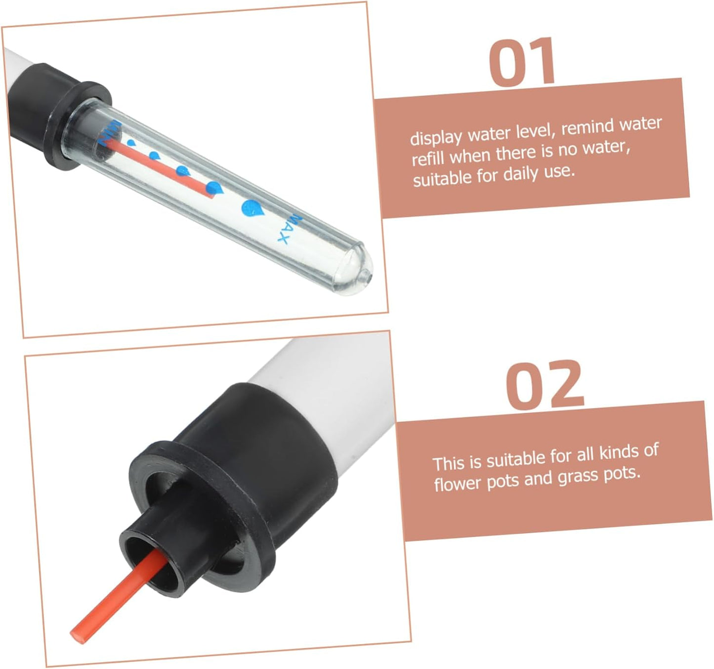 Angoily 2pcs Water Level Indicator Gardening Water Level Meter Plant Buoy Flower Pot Water Gauge Moisture Meter House Plant Pots Water Moisture Tester Suite White Scale Plastic