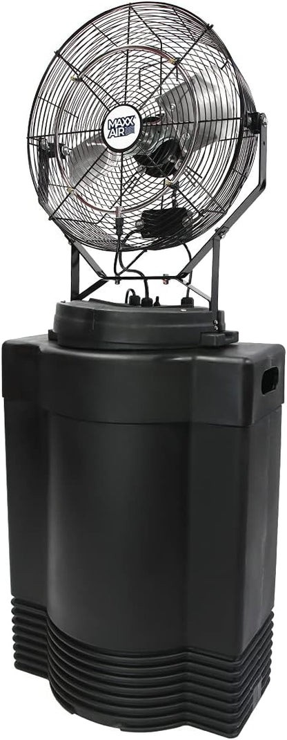 Maxx Air Heavy Duty Industrial 40 Gallon Portable Outdoor Misting Fan - Powerful Misting Outdoor Fan - 180 PSI Swamp Cooler for Cooling Large Areas