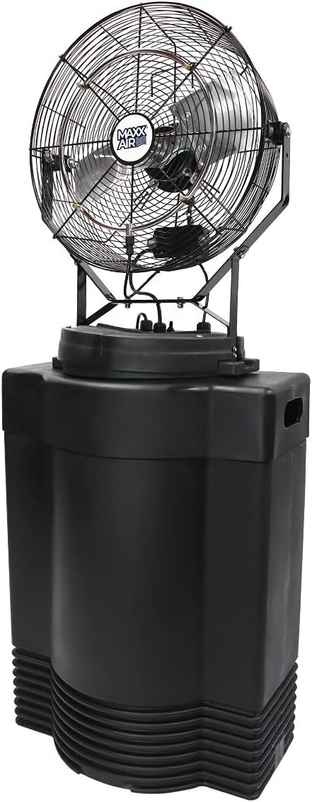 Maxx Air Heavy Duty Industrial 40 Gallon Portable Outdoor Misting Fan - Powerful Misting Outdoor Fan - 180 PSI Swamp Cooler for Cooling Large Areas