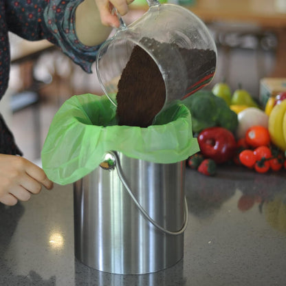 GreFusion 2.6 Gallon Compostable Trash Bags, 100 Count, Extra Thick 0.71 Mil, Certified by BPI and ASTM D6400, Perfect Fit for Small Trash Cans