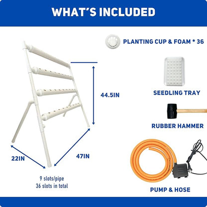Hydroponics Grower, Vegetable Growing System for Home & Garden, Hidroponico Gardening Kit for Inddor (Horizontal)