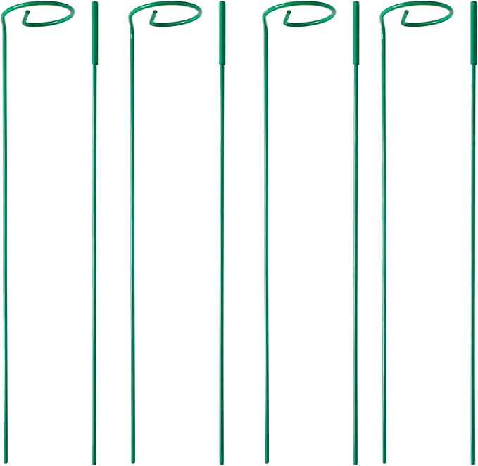 4 Pack Plant Stakes,Plant Support Stakes for Two Sizes(16 or 32 Inches),Plant Stakes for Outdoor Plants,Garden Flower,Tomato(Green)