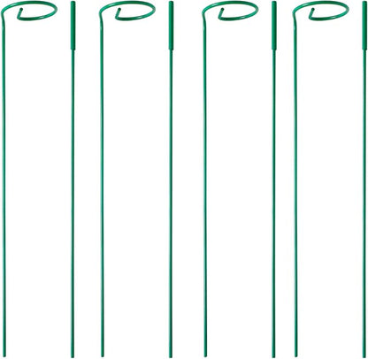 4 Pack Plant Stakes,Plant Support Stakes for Two Sizes(16 or 32 Inches),Plant Stakes for Outdoor Plants,Garden Flower,Tomato(Green)
