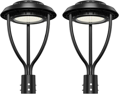 Outdoor LED Post Top Light (5000K-with Built-in Sensor, 100 Watt-2Pack)