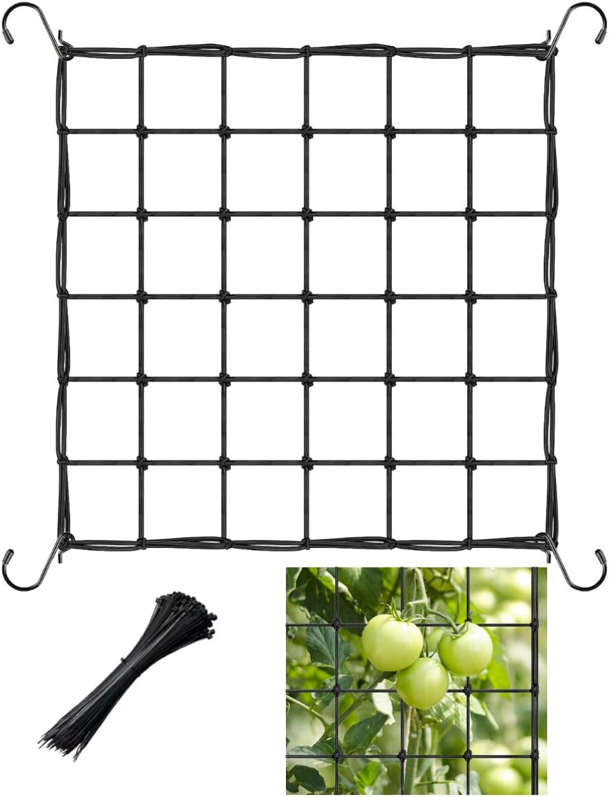 Grow Tent Netting, 3x3FT Elastic Netting with 4 Hooks, Heavy-Duty Support for Indoor Plants