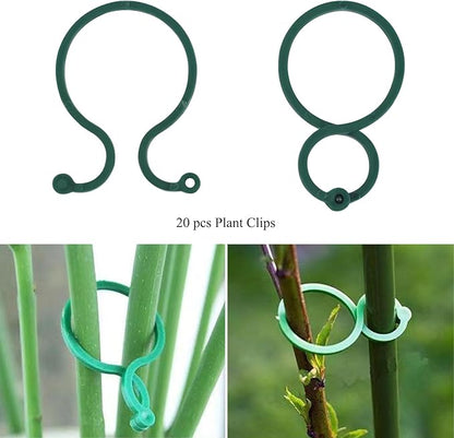 Plant Stake Support - 6 Pack Adjustable Height 12" or 24", Garden Support Stake Plant Cage Support Rings, Single Stem Plant Support Stakes, for Flowers Amaryllis Tomatoes Peony Lily Rose (24inch)