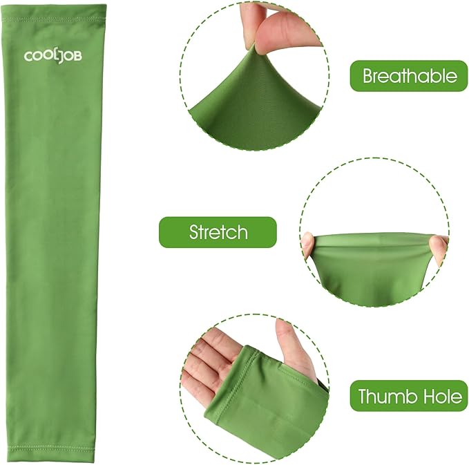 COOLJOB Gardening Sleeves UV Cooling Sun Protection Arm Cover for Women Men with Thumb Hole for Gardener, Farmer, Outdoor