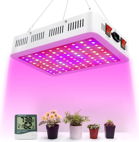 LED Grow Lights, 1000 Watt LED Full Spectrum Sunlike Growing Lamp for Indoor Plant with Daisy Chain Function,Temperature Humidity,Seedling Veg Bloom Three Modes Coverage3.5x3.5ft