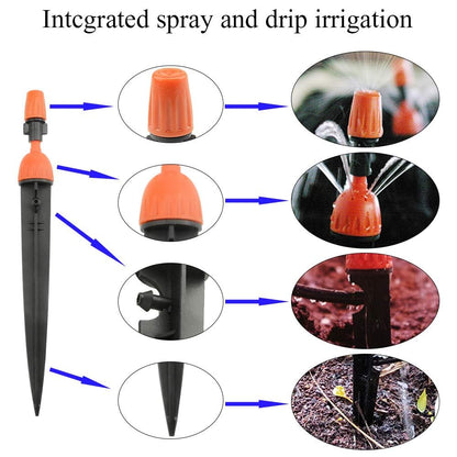 XINGYHENG 50Pcs(25Pairs) 360 Degree Adjustable Misting Drippers Atomizing Connector Spray Misting Dripped Closed Integral Emitter Nozzle Sprinkler Irrigation System