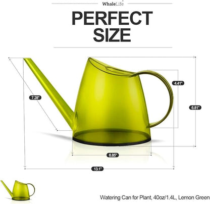 WhaleLife Indoor Watering Can for House Bonsai Plants (1.4L, Green Lemon)