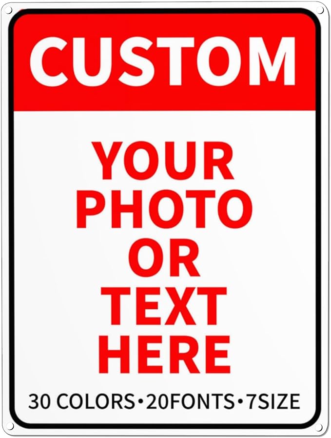 Custom Outdoor Metal Sign - Personalized for Business, Office, Home, Delivery, Road, Garden, Hazard, Parking, Decorative - 8''x12''