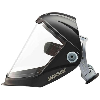 Jackson Safety Lightweight MAXVIEW Premium Face Shield - Mask with 370 Speed Dial Ratcheting Headgear, ANSI Z87.1, for Work, Grinding, Cutting - Anti Fog Coating - Clear Tint