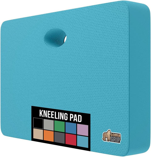 GORILLA GRIP Extra Thick Patent Pending Garden Kneeling Pad, 17.5 x 11 Inch Supportive Soft Foam Knee Cushioning for Gardening, Water Resistant, Bathing Baby, Working Supplies Lightweight, Turquoise