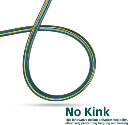 Solution4Patio Lead-in Green Garden Hose 5/8 in. x 25 ft. -Kink Free, No Leaking, Male/Female Fittings -Heavy Duty Durable Flexible Lightweight Water Pipe -Brass Aluminum Ends for Household & Yard