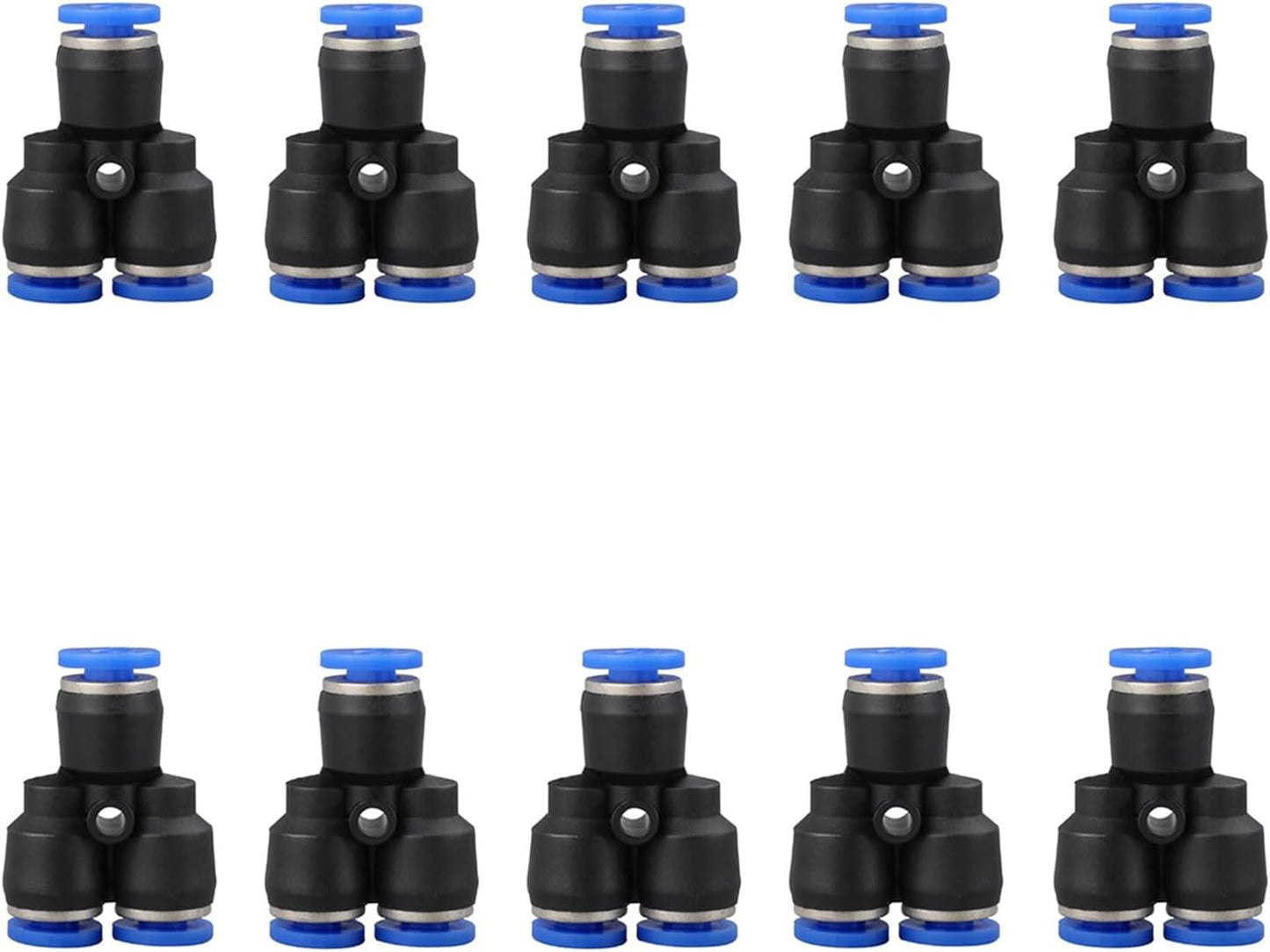 8mm OD Y splitter Push to connect Fittings,push to connect air fittings, air line push connectors (10 Pcs)