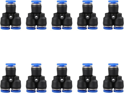 8mm OD Y splitter Push to connect Fittings,push to connect air fittings, air line push connectors (10 Pcs)