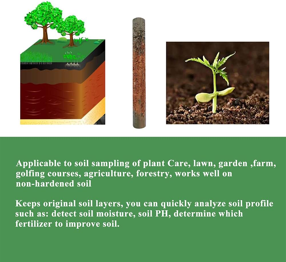 Soil Sample Probe 12 Inch with T Handle, Soil Sampler Tool, Soil Test Kit, Soil Probe for Soil Sampling Plant Care Lawn Garden Farm