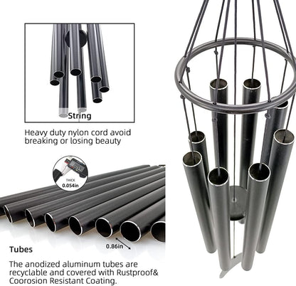 Personalized 36" Healing Memorial Wind Chimes for Outside, Bereavement Gift of Comfort for Loss of Mother, Father or Husband, A Soothing Remembrance for Your Garden and Patio