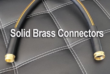 Atlantic Heavy Duty Garden Hose 15 ft x 5/8 Inch Black Color, Short Connection Leader Hose with Solid Brass Connectors (15 Feet)