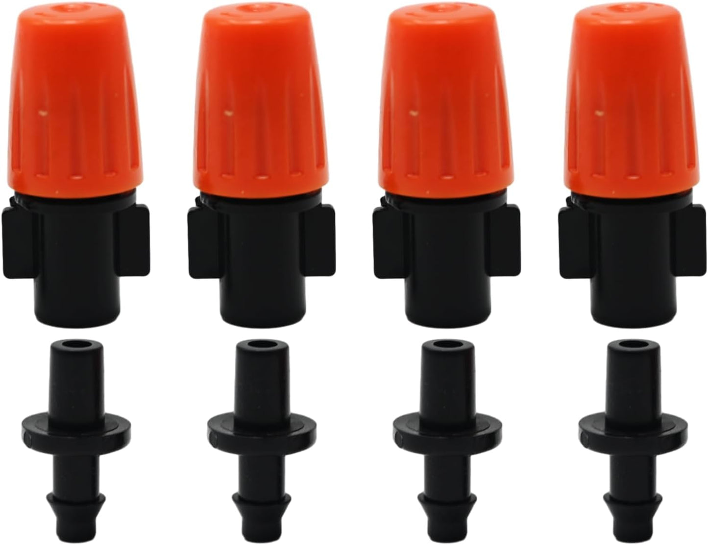 50 Pack Adjustable Atomizing Nozzles, 1/4 Inch Drip Irrigation Parts Sprayers Drippers, Drip Irrigation Spray Emitters, for Garden Greenhouse Agricultural Irrigation Patio Misting