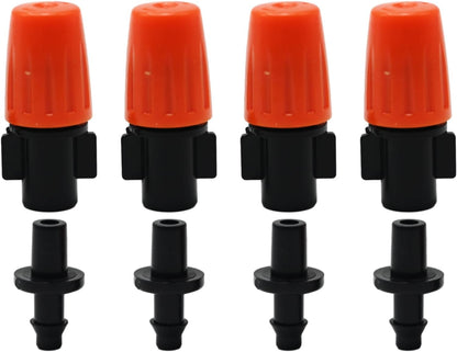 50 Pack Adjustable Atomizing Nozzles, 1/4 Inch Drip Irrigation Parts Sprayers Drippers, Drip Irrigation Spray Emitters, for Garden Greenhouse Agricultural Irrigation Patio Misting
