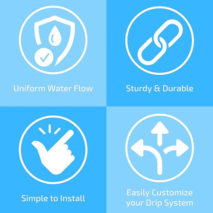 1/4" Irrigation Dripline Tubing (100 Ft Roll) - 6" Emitter Spacing - 1/4" Drip Irrigation Fittings Included