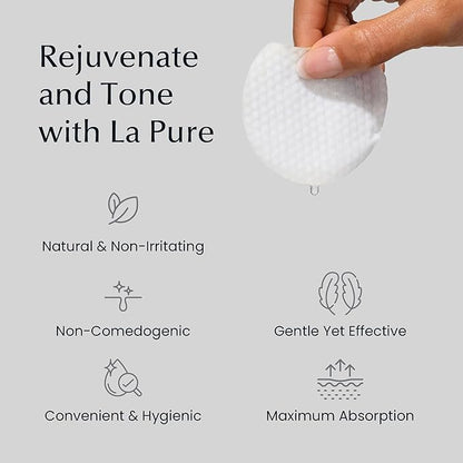 La Pure Korean Toner Pads With Witch Hazel - 100 Ct | Hydrating, Exfoliating Pads & Pore Care Korean Skincare - Gentle, Alcohol-Free, with Glycerin and Centella for Sensitive Skin by La Pure Cosmetics