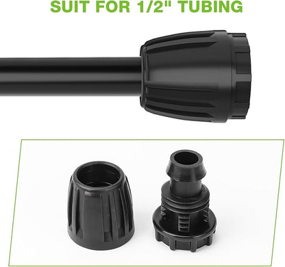 Bonviee 10 Pack 1/2” Drip Irrigation End Cap Connectors, Barbed Lock End Plug Fittings for 1/2 Inch Tubing, Leak-Proof Closure for Garden Hose Drip Line Termination, Easy No-Leak Installation