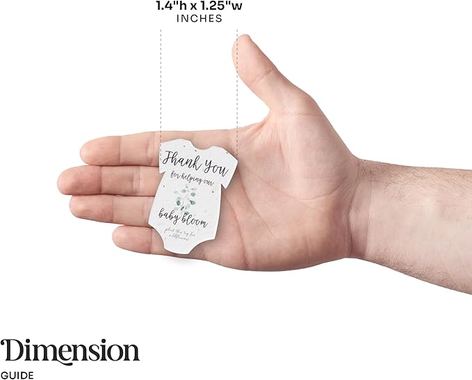 Onesie Seed Paper – 15 Green Baby Shower Favors for Guests with Wildflower Seeds, Writable & Plantable, Baby Shower Gifts for Guest