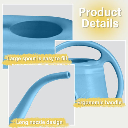 Plastic Watering Can - for Indoor and Outdoor Plant - 1/2 Gallon - SkyBlue