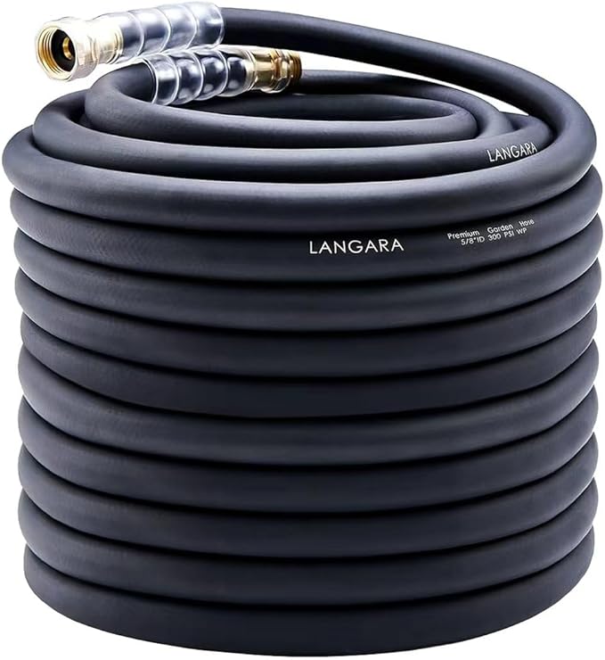 Heavy Duty Premium Garden Hose 125ft x 5/8", 300PSI Working, 1000PSI Burst, Water Hose with Transparent Swivel Handle - Hot/Cold Water - Five Layered Braiding for Durability