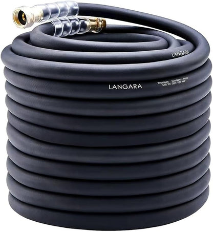 Heavy Duty Premium Garden Hose 125ft x 5/8", 300PSI Working, 1000PSI Burst, Water Hose with Transparent Swivel Handle - Hot/Cold Water - Five Layered Braiding for Durability