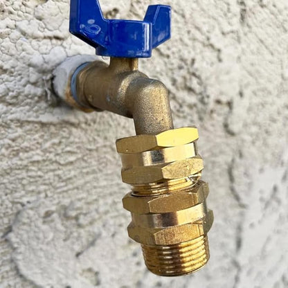 Hooshing 3/4" GHT to 3/4" NPT Garden Hose Connector Adapter Brass Garden Hose to Pipe Fittings with Washers