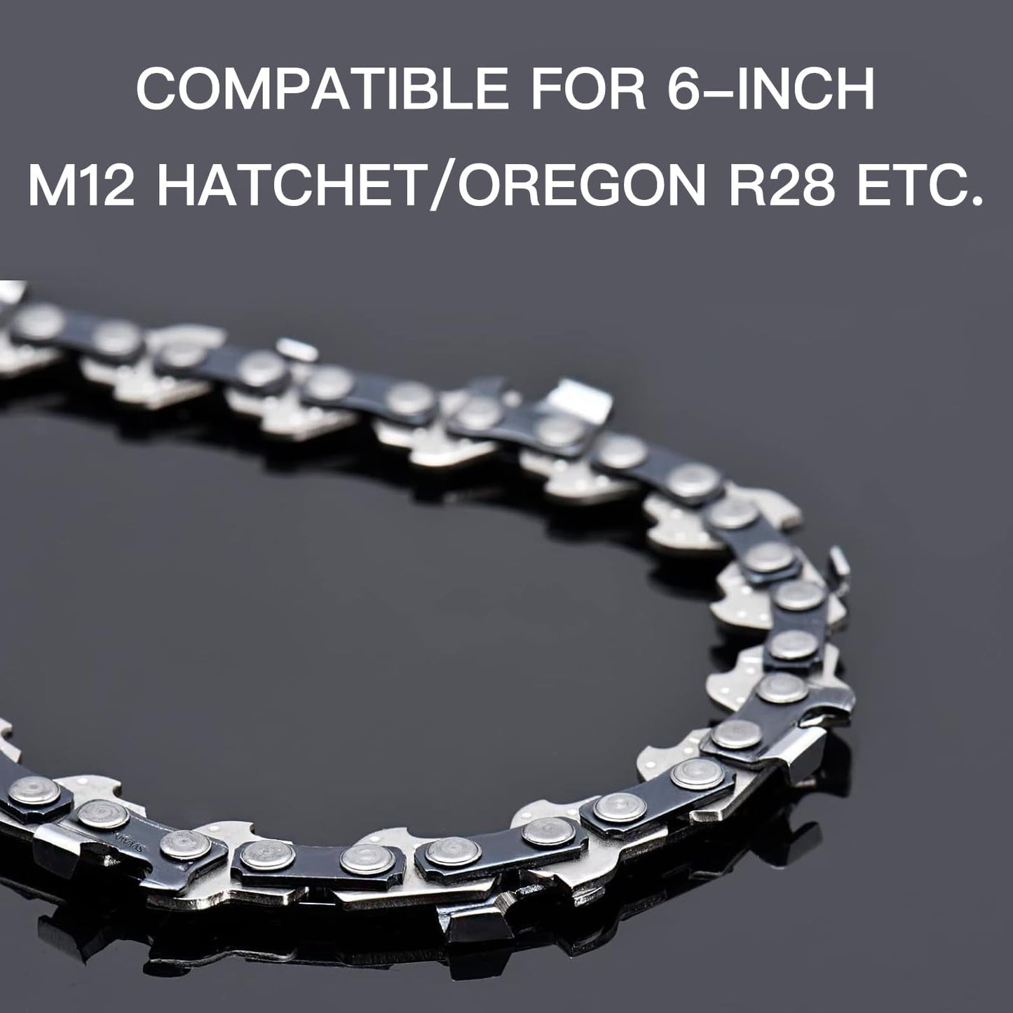 6 Inch Chainsaw Chain 3/8" LP Pitch .043" Gauge 28 Drive Links, 6" Replacement Chains Fit Milwaukee M12, 2527-20, Craftsman CMCCSL621D1, Remington, Kobalt R28-2 Chains