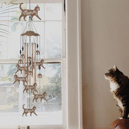 Outdoor Cats Wind Chimes Decor, Portable Mobile Wind Catcher, Sympathy Wind Bells, Memorial Gifts for Mom, Housewarming, Blessing WindChimes(Outside/Indoor/Home/Room/Porch/Yard/Tree/Garden Decorate)